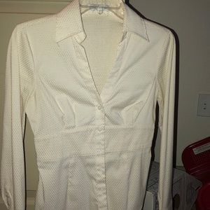 Express white button down with gold flecks.